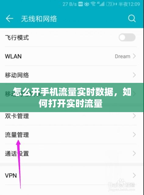 怎么开手机流量实时数据,如何打开实时流量