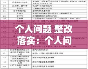 个人问题 整改落实:个人问题 整改落实措施