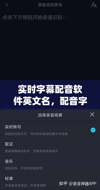 实时字幕配音软件英文名,配音字幕的软件叫什么