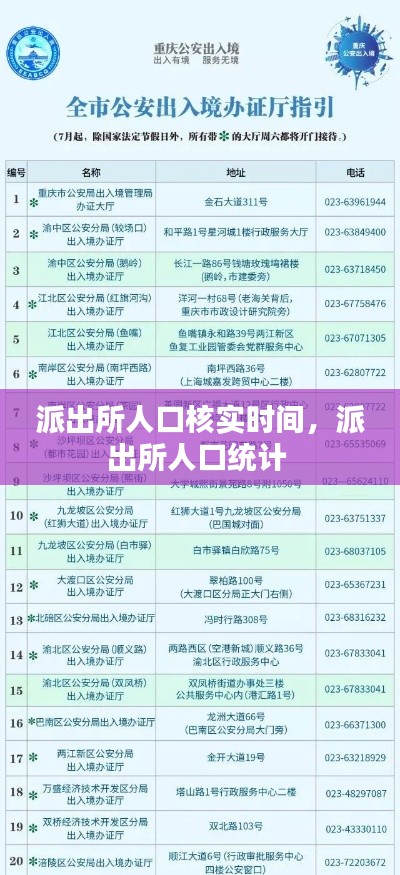 派出所人口核实时间,派出所人口统计