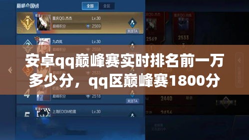 安卓qq巅峰赛实时排名前一万多少分,qq区巅峰赛1800分高吗