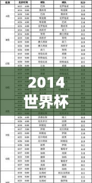 2014世界杯实时比分,2014世界杯 比分