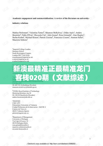 新澳最精准正最精准龙门客栈020期(文献综述)