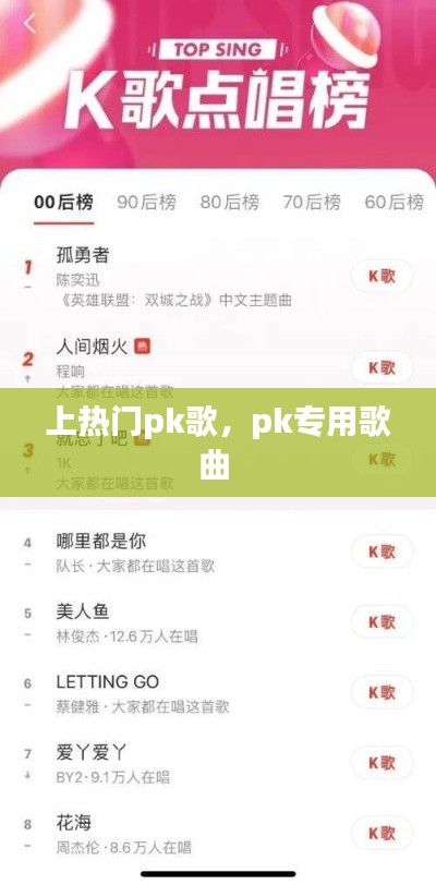 上热门pk歌,pk专用歌曲