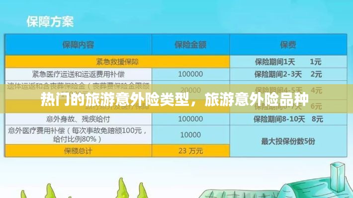 热门的旅游意外险类型,旅游意外险品种
