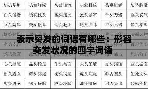 表示突发的词语有哪些:形容突发状况的四字词语