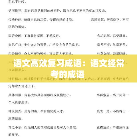 语文高效复习成语:语文经常考的成语