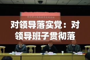 对领导落实党:对领导班子贯彻落实方面的建议