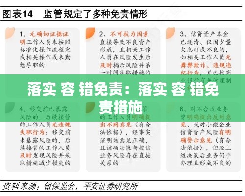 落实 容 错免责:落实 容 错免责措施