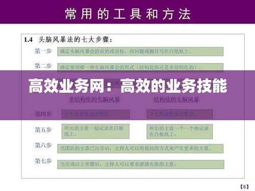 高效业务网:高效的业务技能