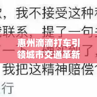 惠州滴滴打车引领城市交通革新,最新新闻头条揭秘行业变革