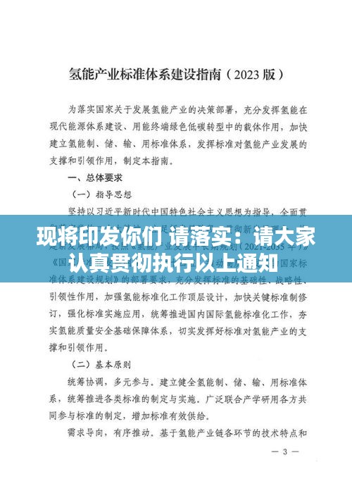 现将印发你们 请落实:请大家认真贯彻执行以上通知
