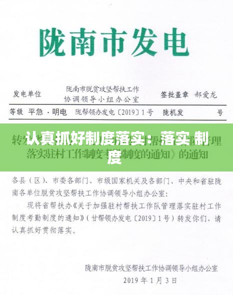 认真抓好制度落实:落实 制度