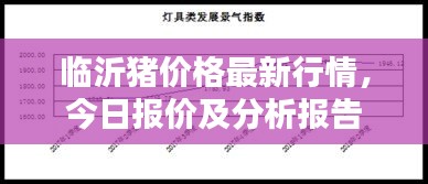 临沂猪价格最新行情,今日报价及分析报告