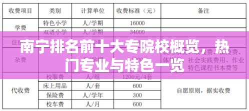 南宁排名前十大专院校概览,热门专业与特色一览