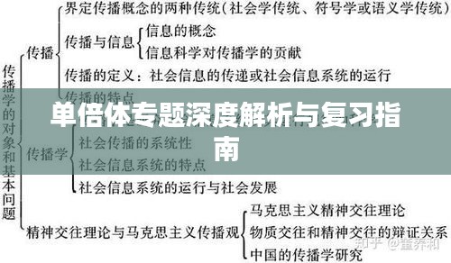 单倍体专题深度解析与复习指南