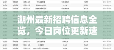 潮州最新招聘信息全览,今日岗位更新速递