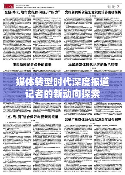媒体转型时代深度报道记者的新动向探索