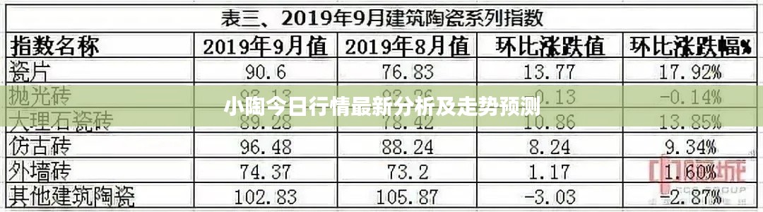 小陶今日行情最新分析及走势预测