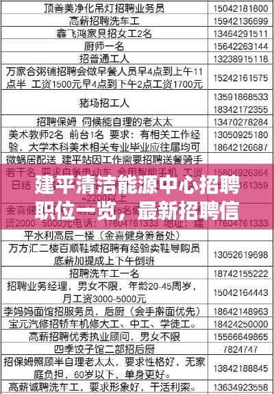 建平清洁能源中心招聘职位一览,最新招聘信息不容错过