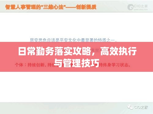 日常勤务落实攻略,高效执行与管理技巧
