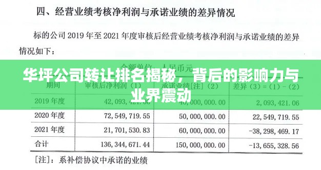 华坪公司转让排名揭秘,背后的影响力与业界震动