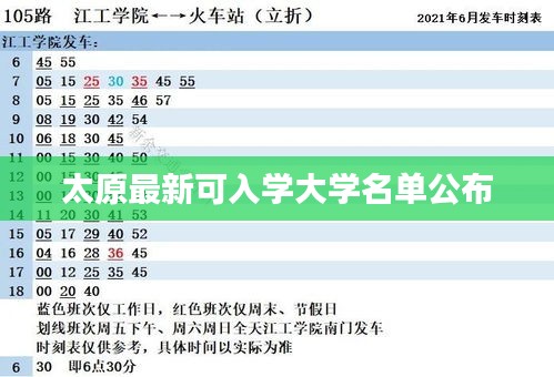 太原最新可入学大学名单公布